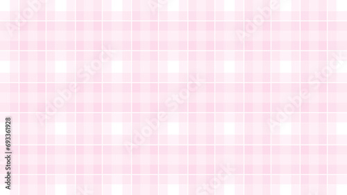 Pink and white plaid fabric texture as a background