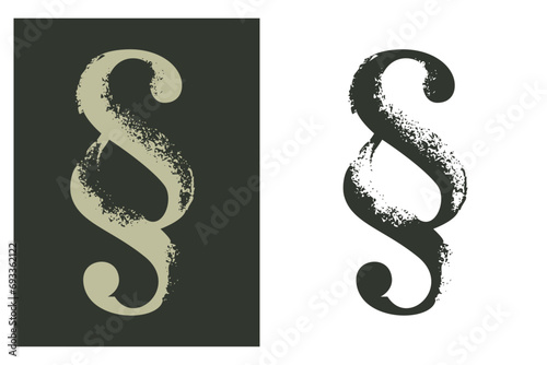 Section logo with dry brush strokes. Classic style font. Grunge textured and rough edges elements. Perfect for fashion labels, vintage headlines, glamour luxury identity, wedding invitations.