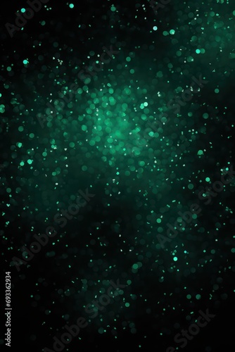 Glowing emerald black grainy gradient background