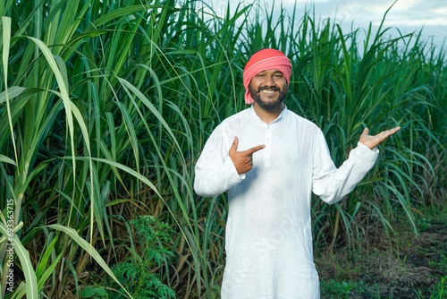 indian farmer at farm field