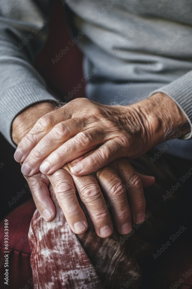 Hands holding a cane, suitable for depicting assistance, mobility, or aging