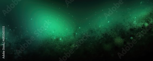 Glowing green black grainy gradient background 