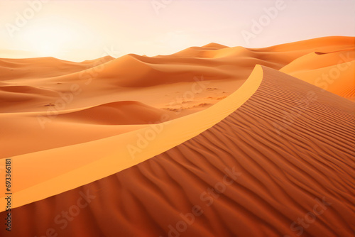 Desert sand dunes in the Sahara desert.