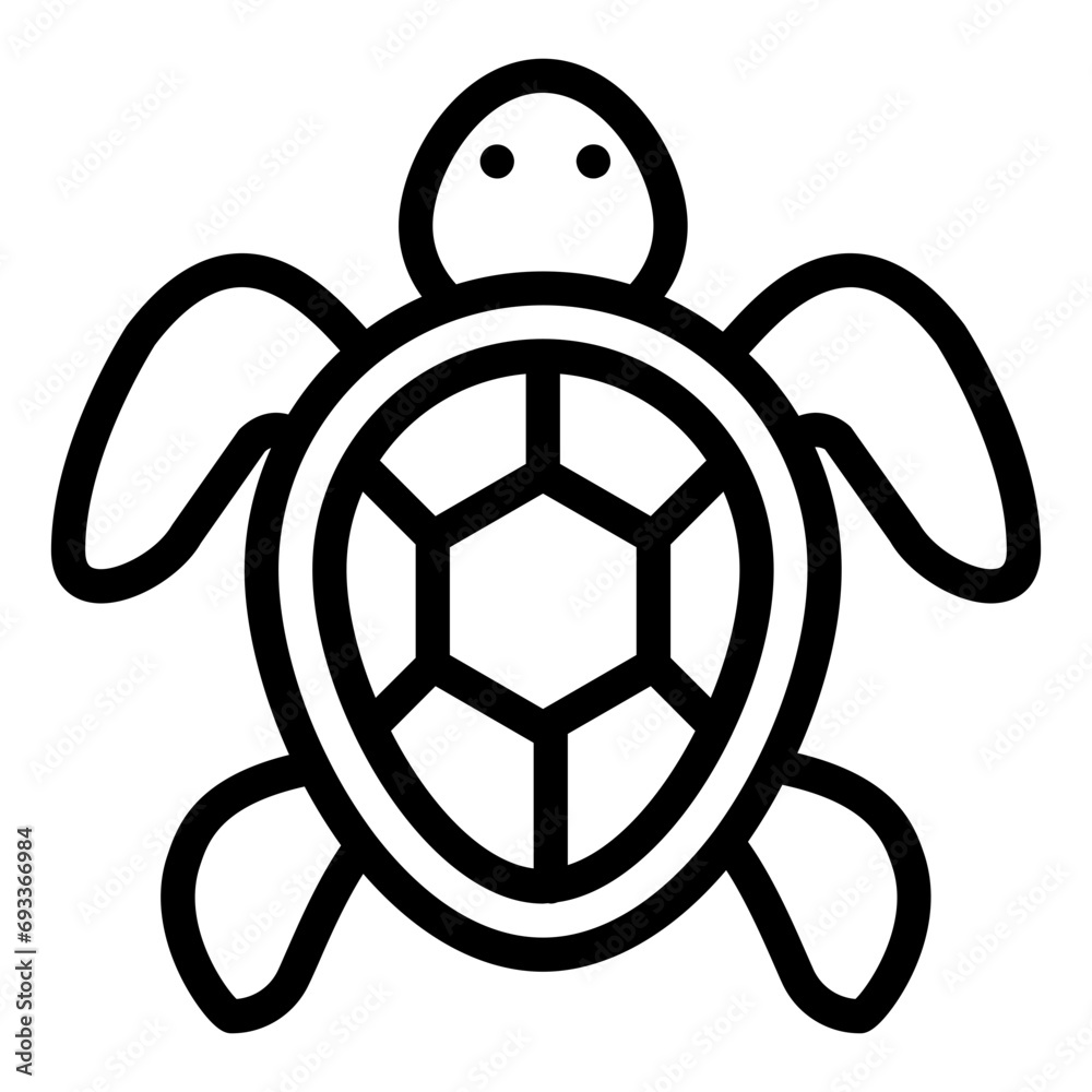 Obraz premium Turtle Line Icon Design Vector