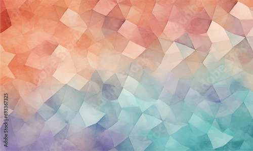 Vector watercolor pattern abstract background teal, terracotta, and lavender pastel color