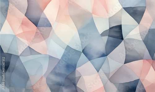 Vector abstract geometric watercolor pattern background slate blue, blush pink, and charcoal gray colors photo