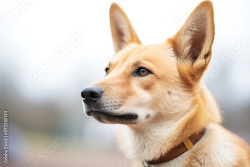 dingo with intense gaze focused on distant prey