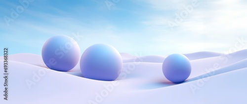 Abstract 3d purple spheres horizontal background