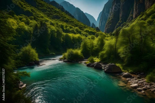 waterfall in the mountains © Jamini
