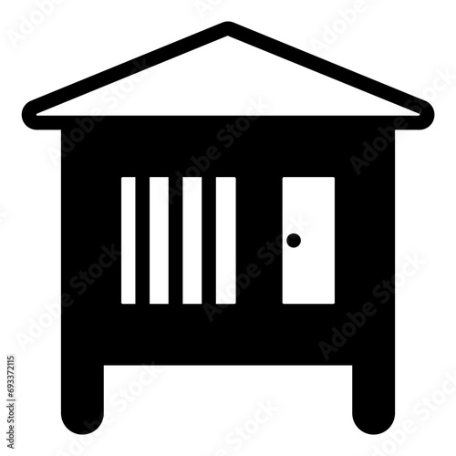 Rabbit Hutch Glyph Icon Design Vector