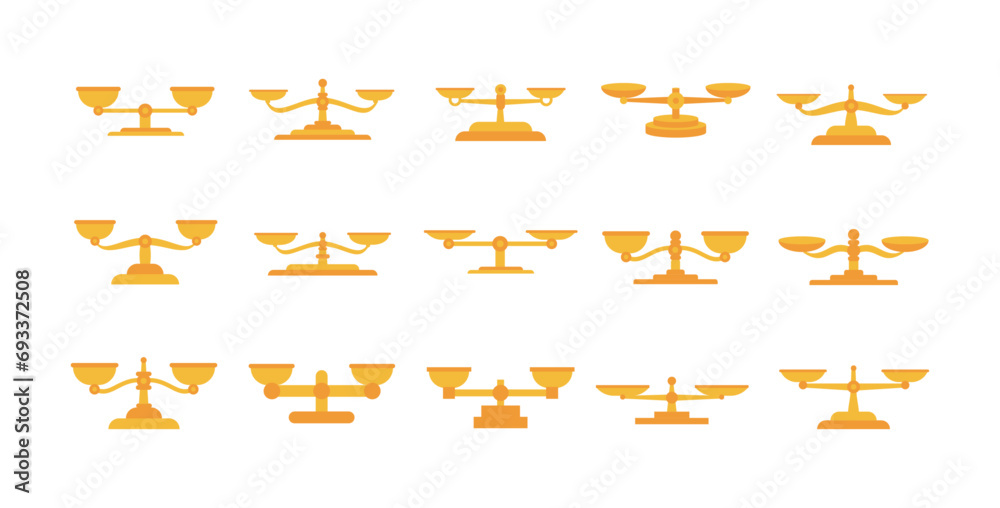 Obraz premium Scale vintage gold flat illustration icon design