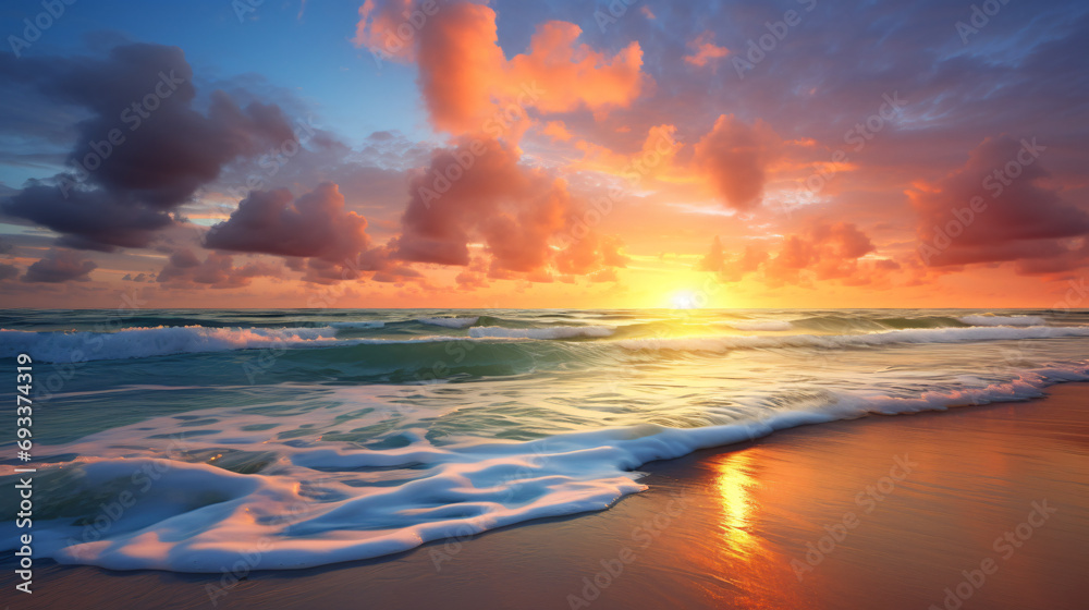 Mesmerizing beauty of a calm sunset on the beach