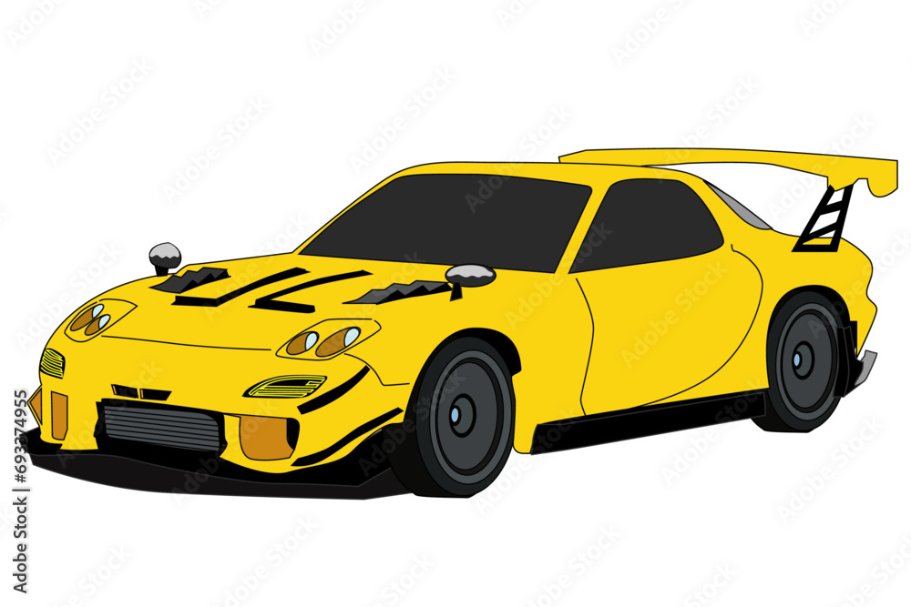 yellow sports car