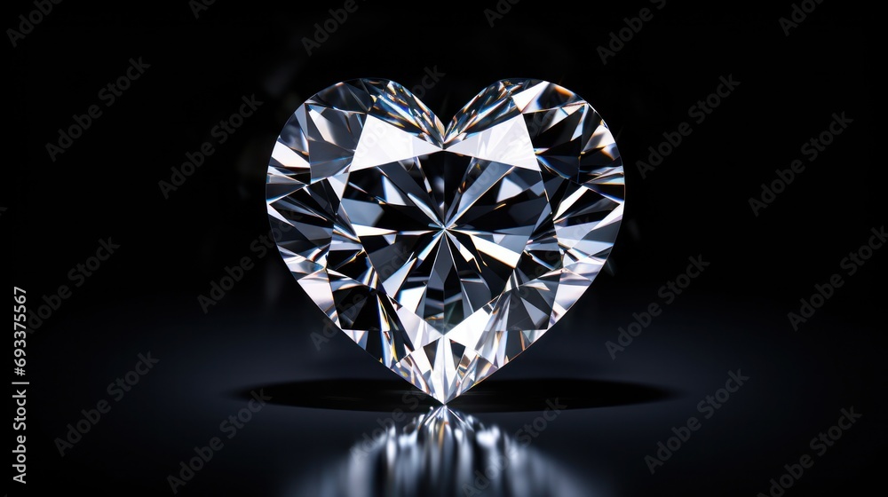 Sparkling diamond heart on black background. Luxury and wealth. Sparkling diamond heart on black background. Luxury and wealth.