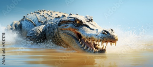 Nile Crocodile returning to water