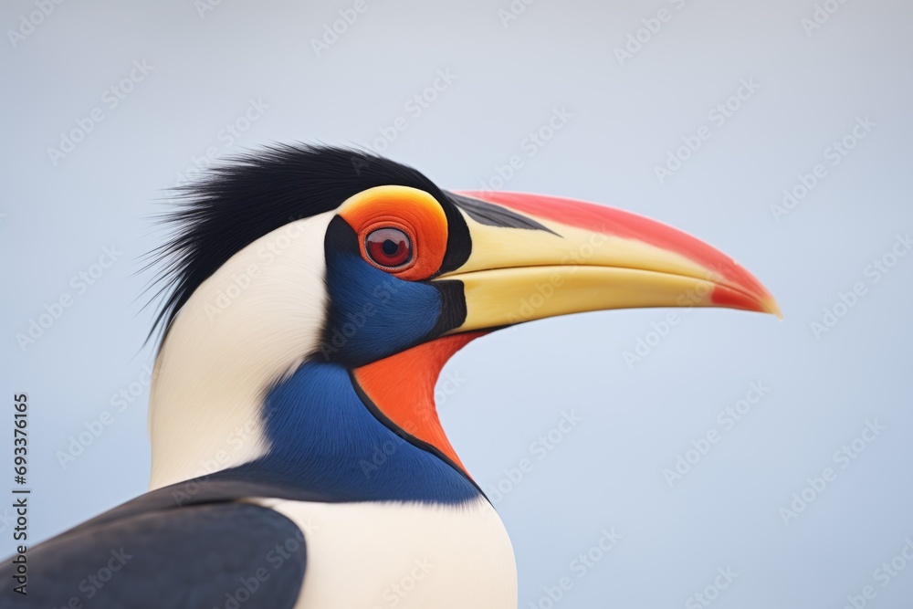 Obraz premium toucan in profile with beak contrasted against sky