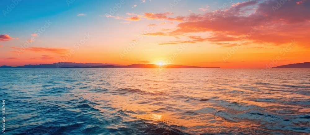 Stunning sunset above the ocean.