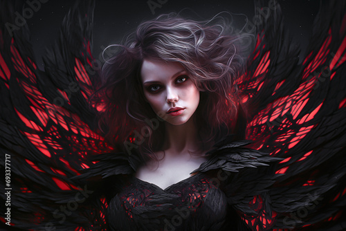 Image Of A Dark Queen, Hell Princess Woman, Lucifer Wife Lilith, Dark Goddess Portrait