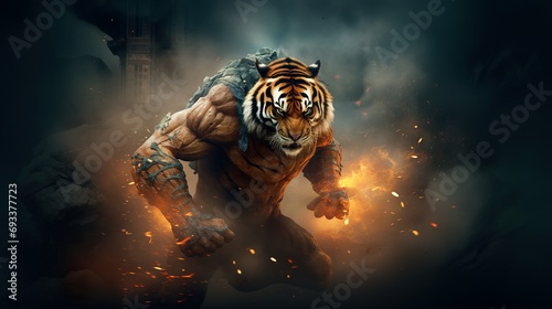 human like tiger warrior fighter