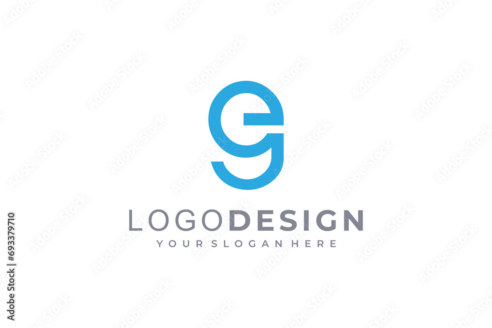 Letter GE logo template. Modern elegant logotype - obrazy, fototapety, plakaty 