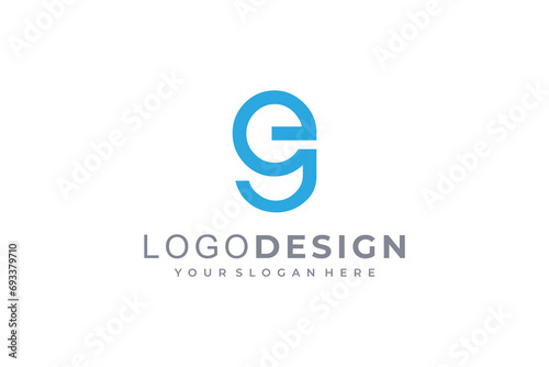 Letter GE logo template. Modern elegant logotype photo