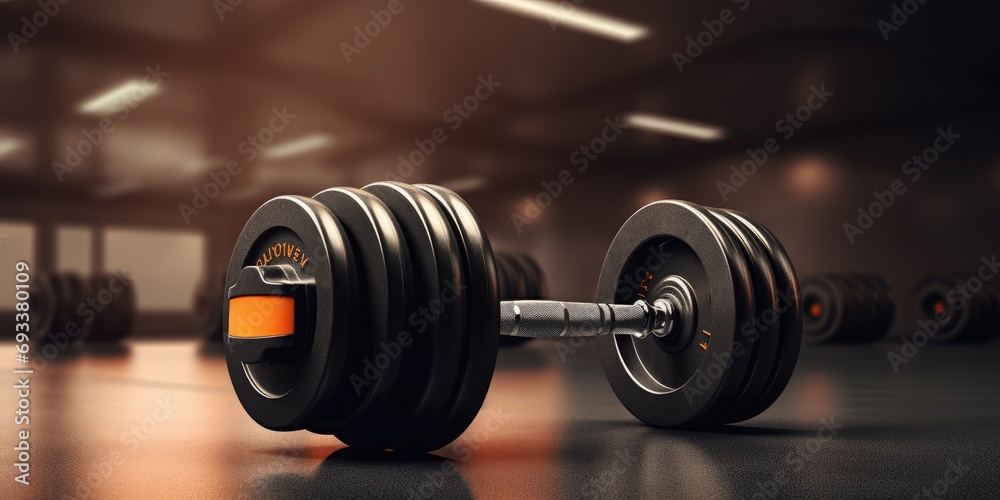 Dumbbells and fitness equipment for training exercise and healthy living in gym. Dumbbells and fitness equipment for training exercise and healthy living in gym.