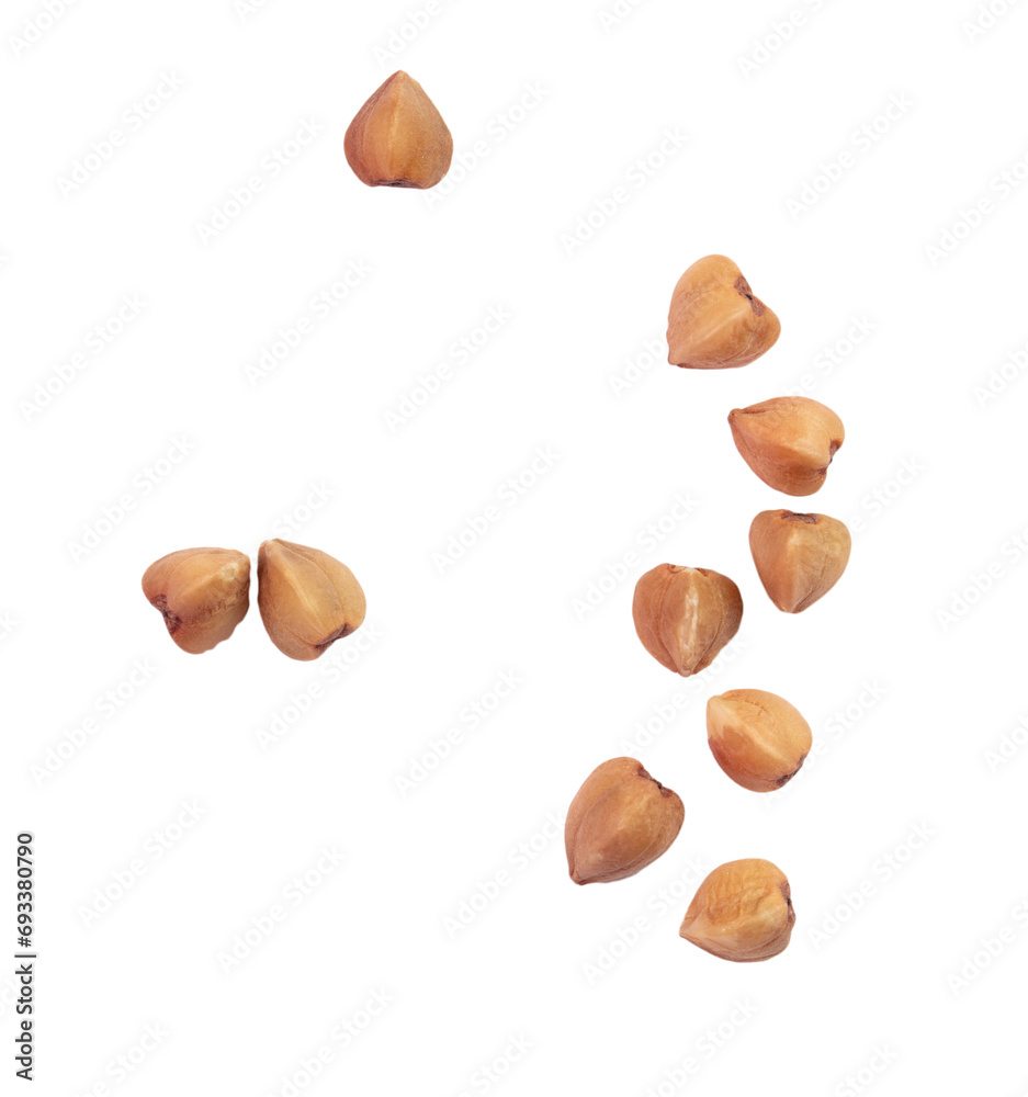 Buckwheat isolated on transparent background. Macro Buckwheat isolated on transparent background. Macro