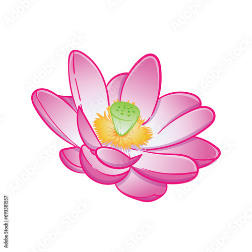 Lotus flower illustration. Suitable for designs on t-shirts  jackets  hoodies  sweaters  stickers  etc.