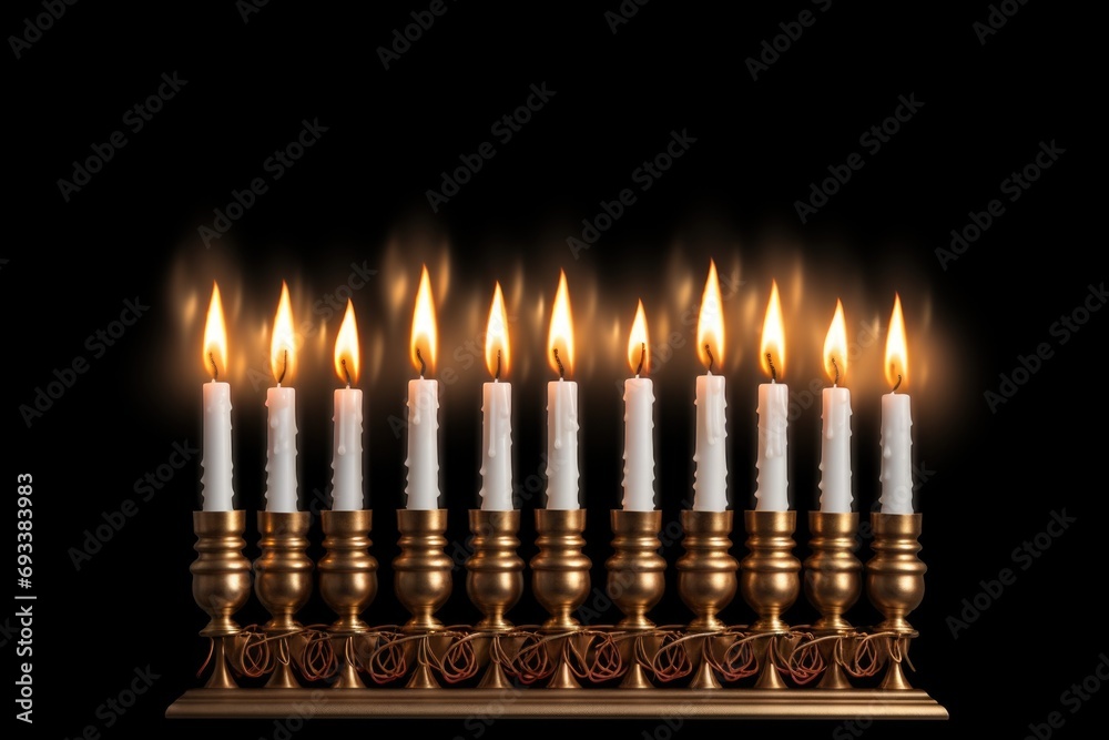A picture of a menorah with five candles that are lit. This image can be used to represent the celebration of Hanukkah or the Jewish faith A picture of a menorah with five candles that are lit. This image can be used to represent the celebration of Hanukkah or the Jewish faith