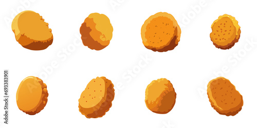 Vector illustration of multiple chicken nuggets