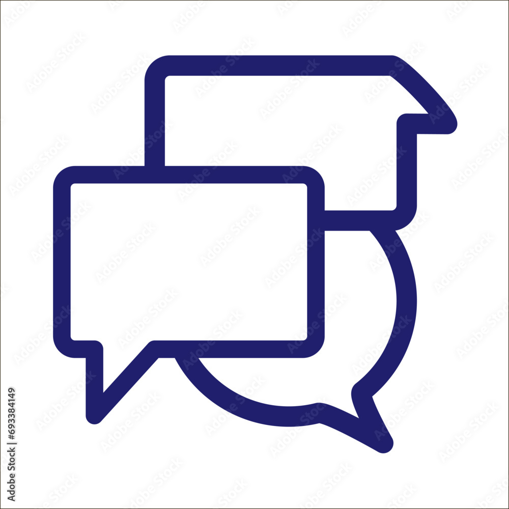 Naklejka premium Black chat icon vector design for websites. 