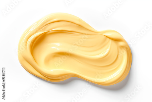 Texture Stroke of pastel yellow cream gel cosmetic smudge.	