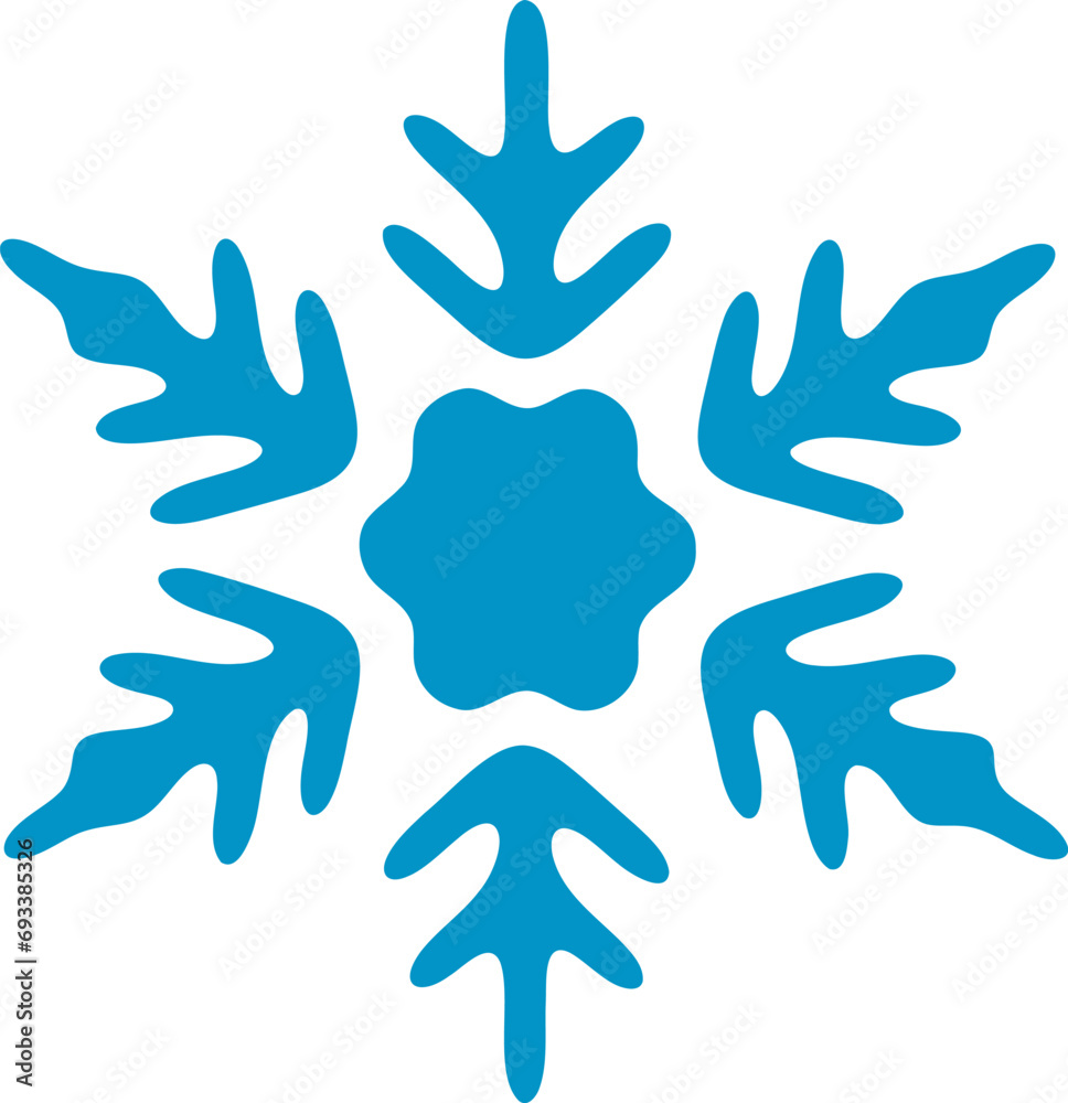 Obraz premium Snowflake vector illustration. Christmas snow flake symbol design elements
