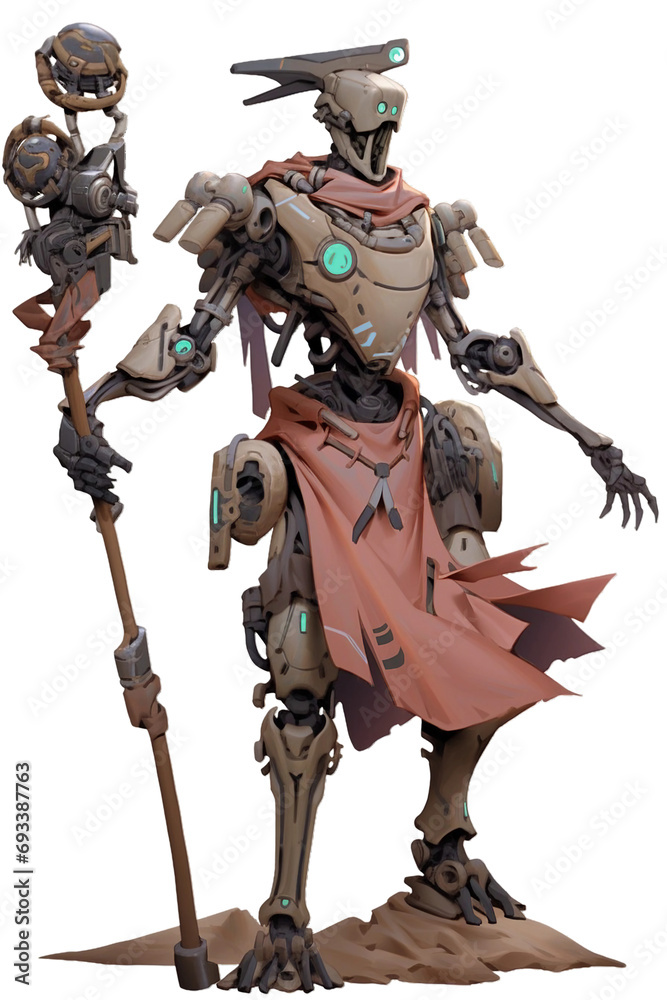 freedom fighter robot, PNG image, isolated object