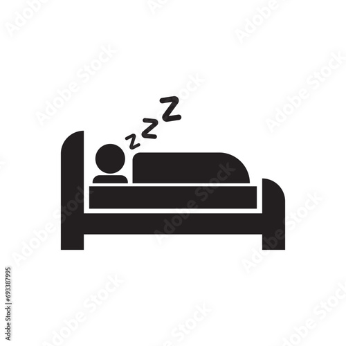Sleeping person logo icon, vector illustration design