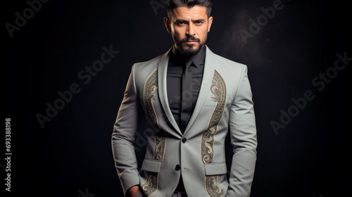 A Well-Dressed Man in a Gray Suit and Black Shirt © Usman