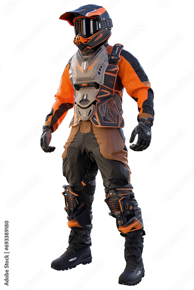 Motocross rider with a full-face helmet, PNG image, isolated object Motocross rider with a full-face helmet, PNG image, isolated object