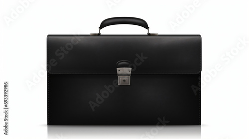 Beautiful new black business briefcase isolated on white background