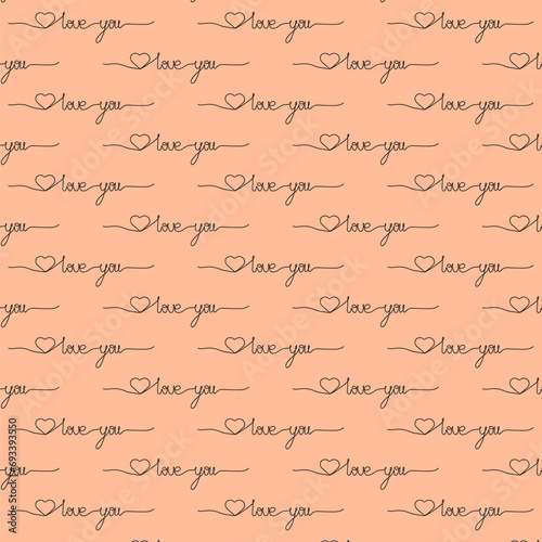 seamless pattern hand drown on a transparent background, pantone peach fuzz color doodle style vector illustration