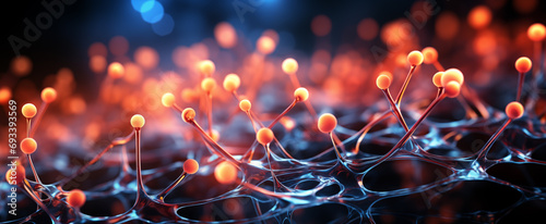 3D illustration of active nerve cells human brain #693393569