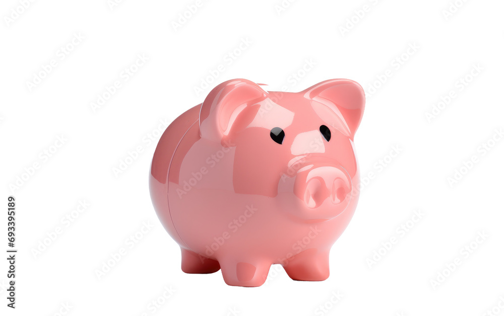 Pink Piggy Radiant Savings Coffer on a White or Clear Surface PNG Transparent Background