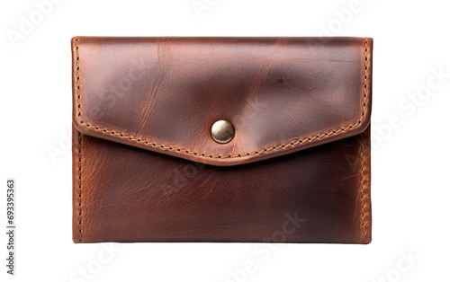 Crafted Leather Wallet Careful Artistry on a White or Clear Surface PNG Transparent Background