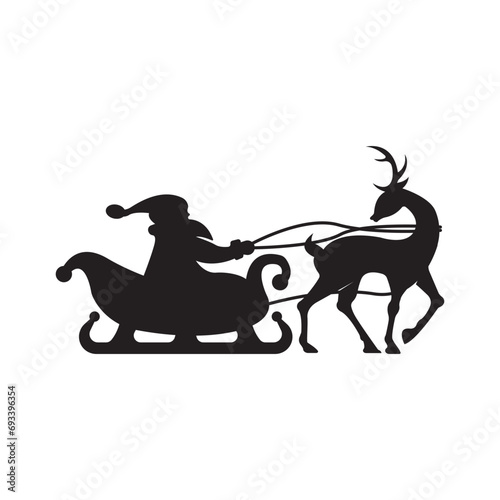 Santa's sleigh and Christmas reindeer