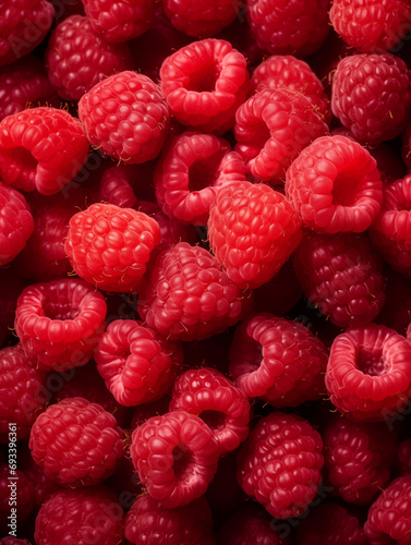 Fresh raspberries close-up