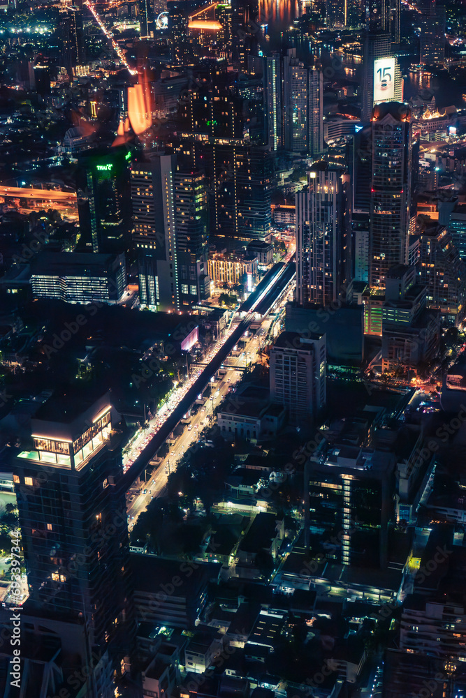 city skyline at night