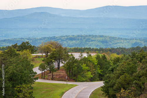 Картината върху платно Winding Road at Talimena Scenic Drive, National Scenic Byway
