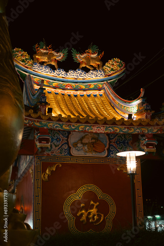 chinese temple at night