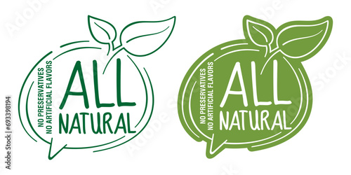 All Natural calligraphic badge