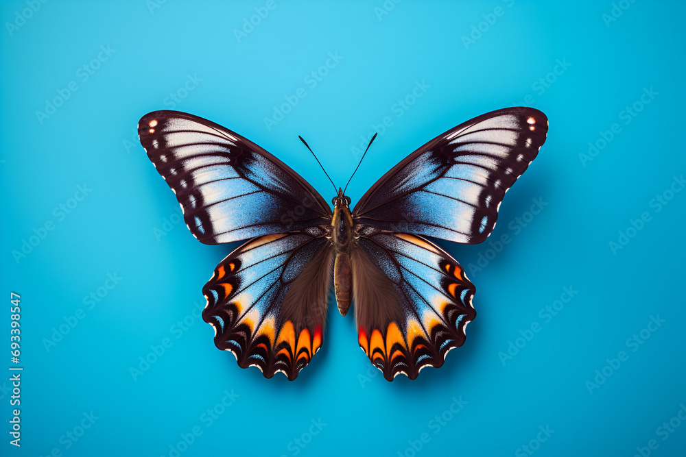Obraz premium Polyphemus Moth on Blue