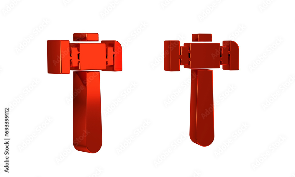 Red Hammer icon isolated on transparent background. Tool for repair. Red Hammer icon isolated on transparent background. Tool for repair.
